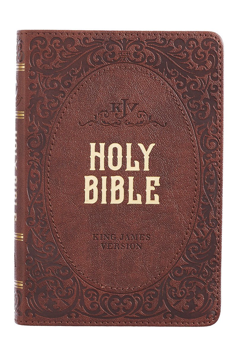 Chestnut Brown Faux Leather KJV Compact Bible - Wholesale Accessory Market