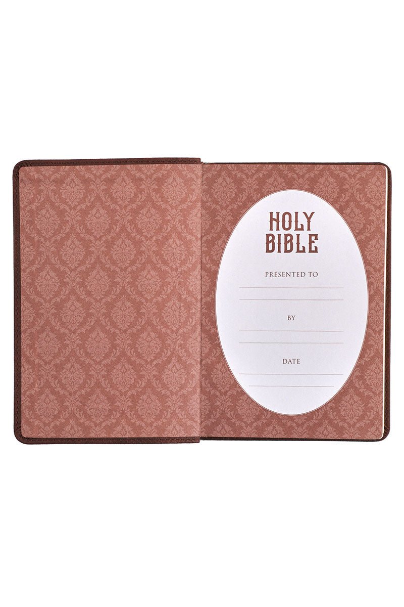 Chestnut Brown Faux Leather KJV Compact Bible - Wholesale Accessory Market