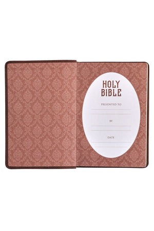 Chestnut Brown Faux Leather KJV Compact Bible - Wholesale Accessory Market