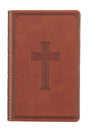 Honey Brown Cross Faux Leather Giant Print KJV Full-Size Bible with Thumb Index - Wholesale Accessory Market