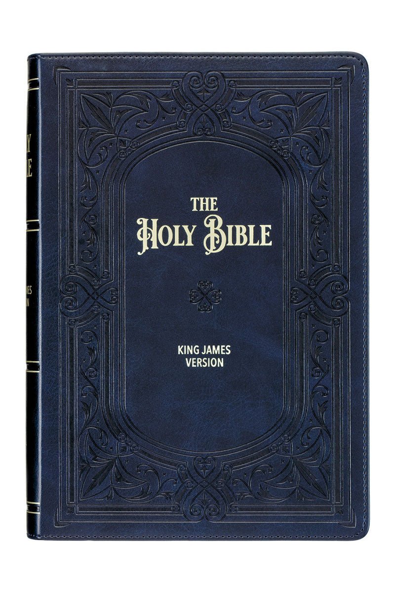 Midnight Art Nouveau Faux Leather Giant Print KJV Full-Size Bible with Thumb Index - Wholesale Accessory Market