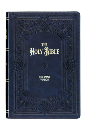 Midnight Art Nouveau Faux Leather Giant Print KJV Full-Size Bible with Thumb Index - Wholesale Accessory Market