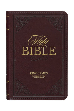 Burgundy Faux Leather KJV Pocket Bible - Wholesale Accessory Market