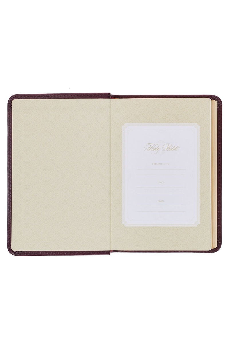 Burgundy Faux Leather KJV Pocket Bible - Wholesale Accessory Market