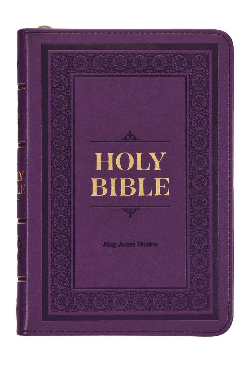 Iris Purple Faux Leather KJV Zippered Compact Bible - Wholesale Accessory Market