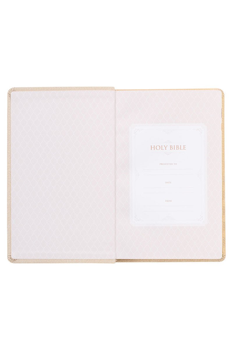 Pearlized Ivory Faux Leather KJV Deluxe Gift Bible with Thumb Index - Wholesale Accessory Market