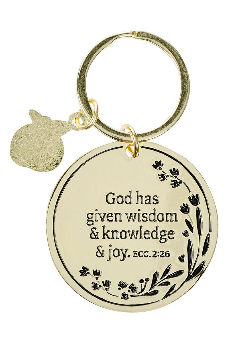 Great Teacher with Apple Charm Keyring - Wholesale Accessory Market