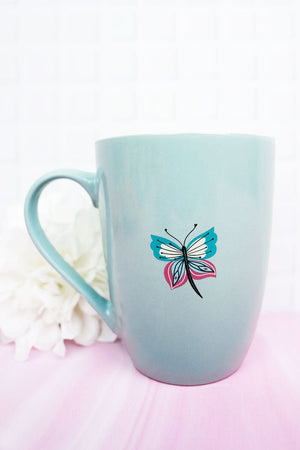 Through Christ Blue Butterfly Mug - Wholesale Accessory Market