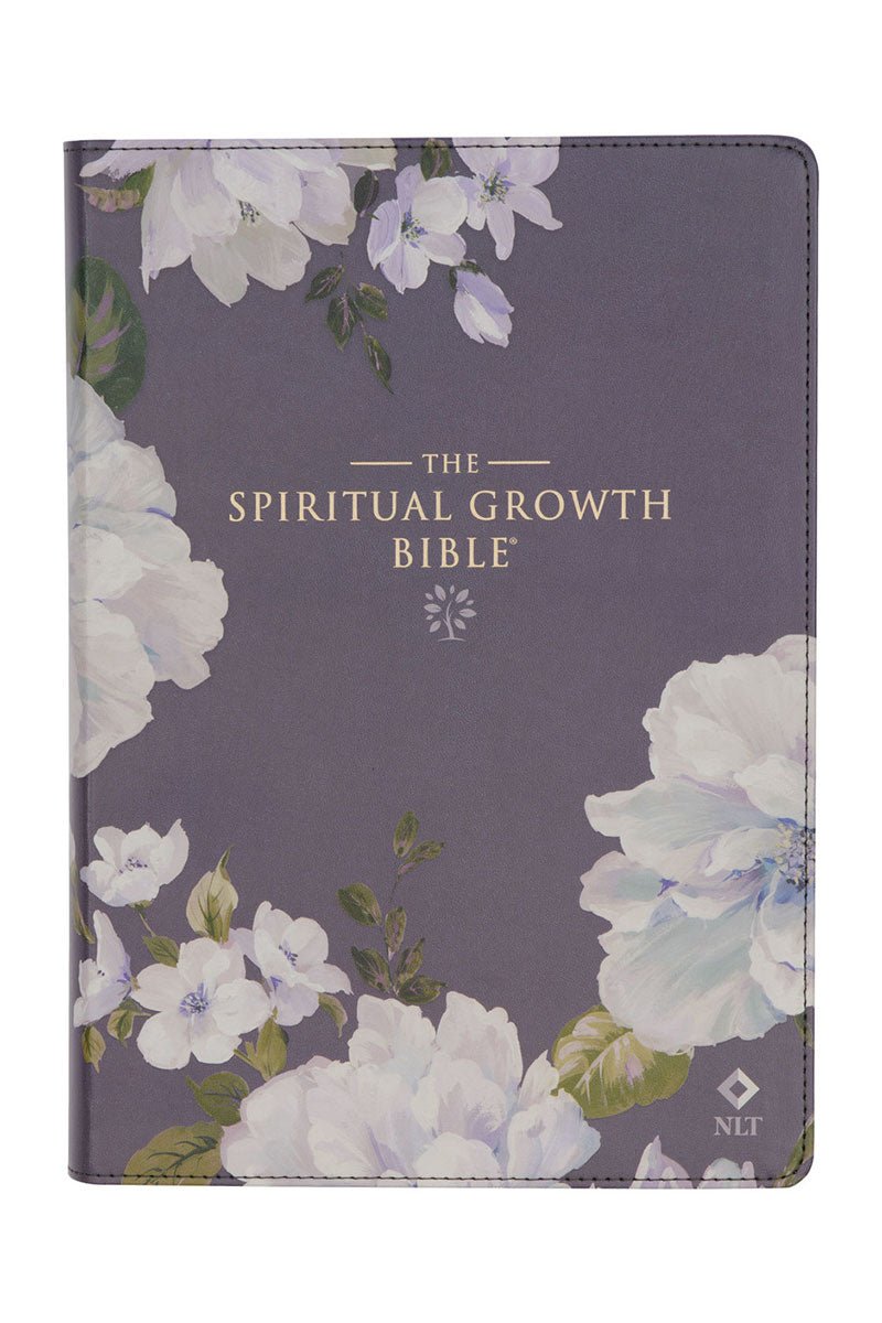 Slate Floral Faux Leather NLT Spiritual Growth Bible - Wholesale Accessory Market