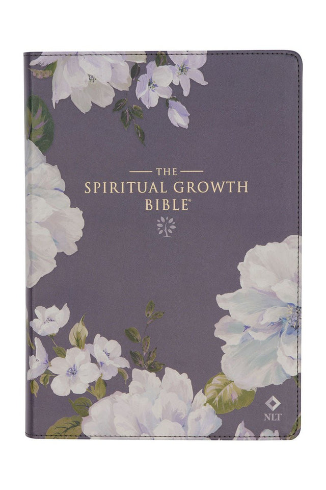 Slate Floral Faux Leather NLT Spiritual Growth Bible - Wholesale Accessory Market