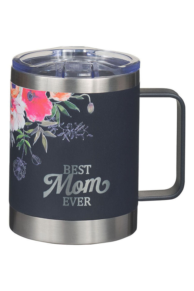 Best Mom Ever Navy Stainless Steel Travel Campfire Mug - Wholesale Accessory Market