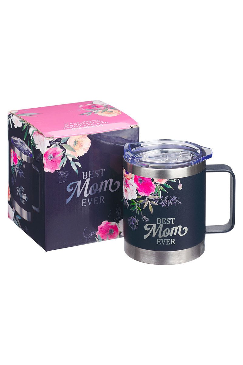 Best Mom Ever Navy Stainless Steel Travel Campfire Mug - Wholesale Accessory Market