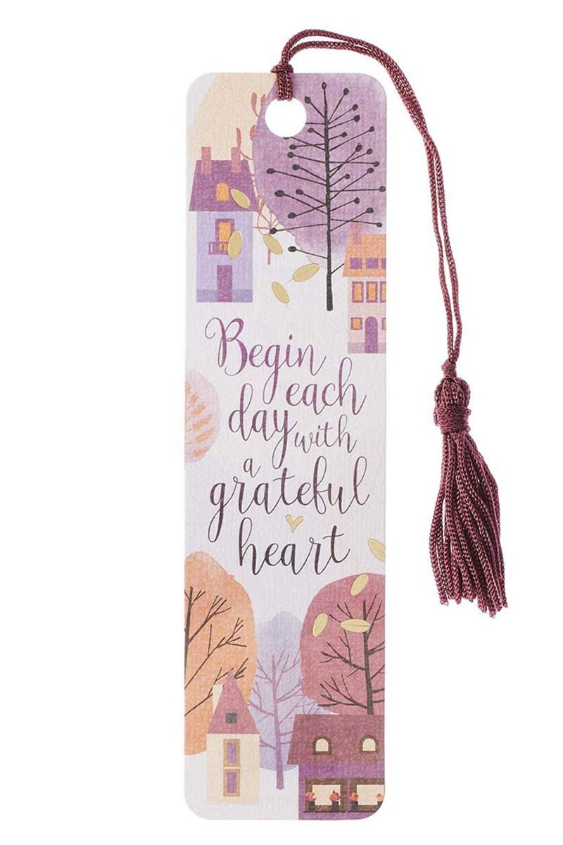 Begin Each Day With A Grateful Heart Tassel Bookmark - Wholesale Accessory Market