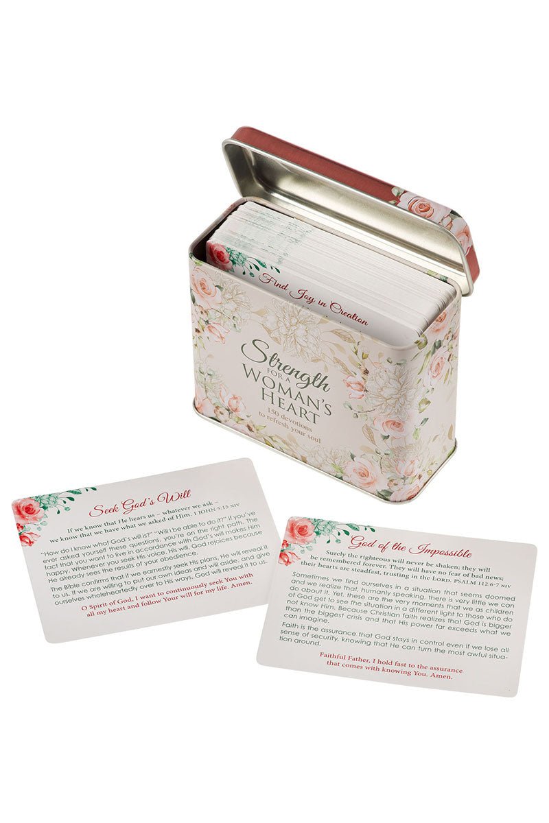 Strength for a Women's Heart Devotional Cards in a Gift Tin - Wholesale Accessory Market