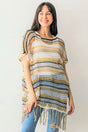 Coasting Through Poncho Top, Beige - Wholesale Accessory Market