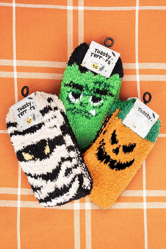 One Pair Toasty Terrors Fuzzy Socks - SHIPS ASSORTED - Wholesale Accessory Market