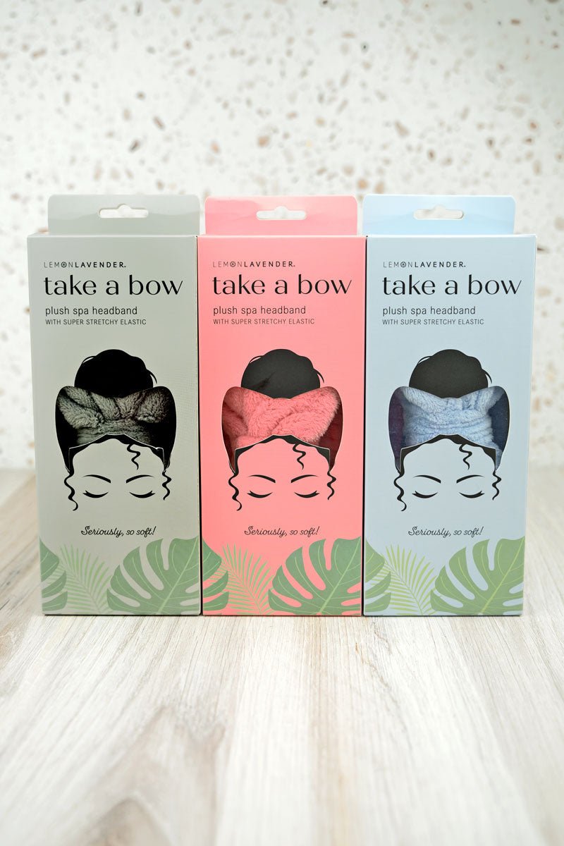 One Take A Bow Plush Spa Headband - SHIPS ASSORTED - Wholesale Accessory Market