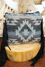 L.I.B. New York Santa Fe Fringe Crossbody Clutch, Gray - Wholesale Accessory Market