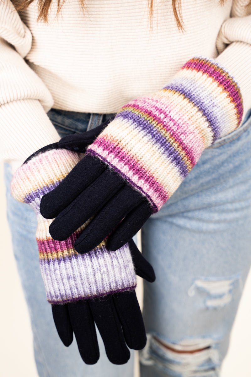 L.I.B. New York One Pair Winter Rush 3-In-1 Gloves, Navy - Wholesale Accessory Market