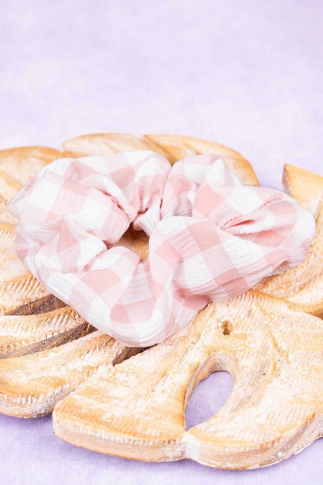 L.I.B. New York Summer Picnic Scrunchie, Pink - Wholesale Accessory Market