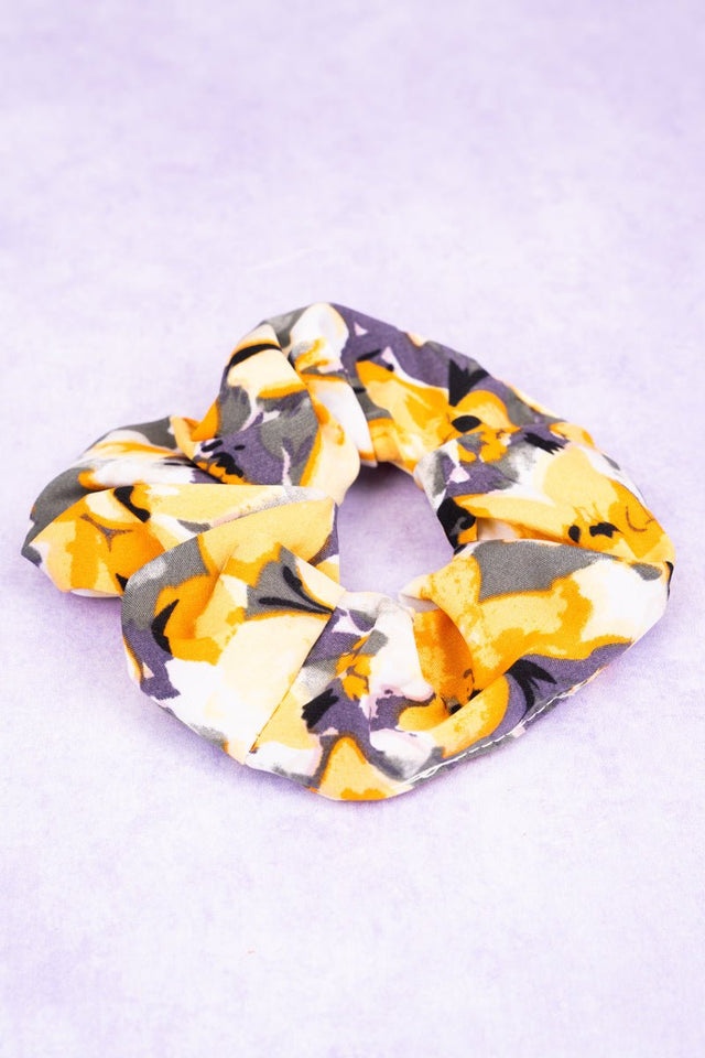 L.I.B. New York Paris Garden Scrunchie, Yellow - Wholesale Accessory Market