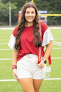 PRE-ORDER! Winning Season Maroon and White Sequin Sleeve Shirt **EXPECTED SHIP DATE 9/5** - Wholesale Accessory Market