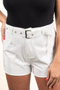 PRE-ORDER! Saturday Shimmer White Crystal Belted Shorts **EXPECTED SHIP DATE 9/5** - Wholesale Accessory Market