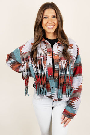 PRE-ORDER! Rio Ridge Fringed Cropped Shacket **EXPECTED SHIP DATE 9/5** - Wholesale Accessory Market