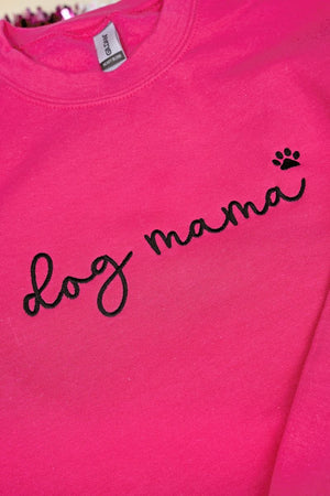 Embroidered Dog Mama Heavy-weight Crew Sweatshirt *Choose Thread Color - Wholesale Accessory Market