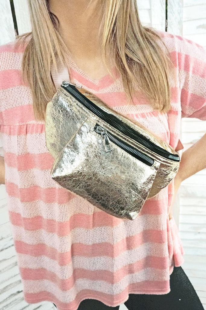 Metallic on sale fanny pack