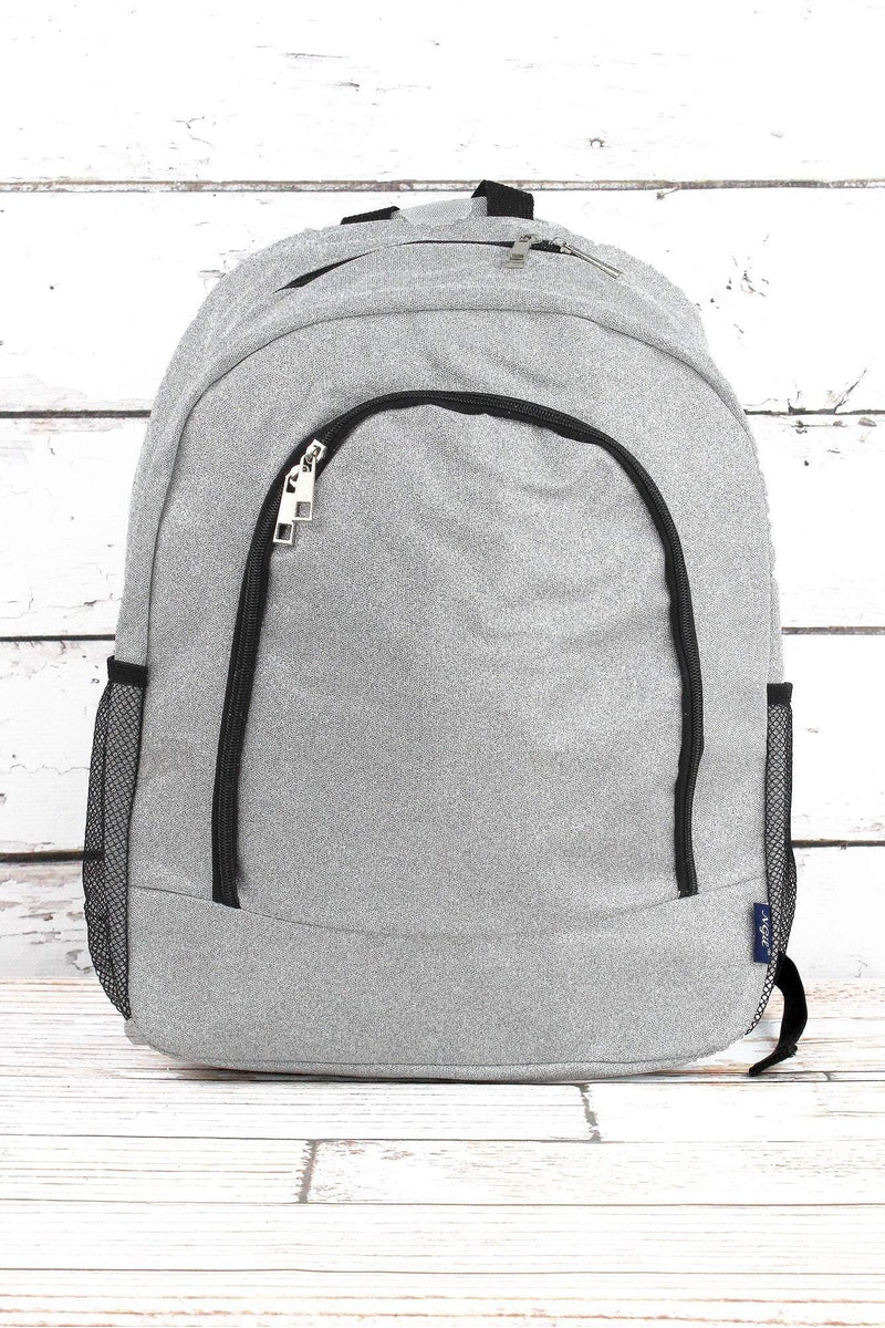 Silver Glitter NGIL Canvas Backpack