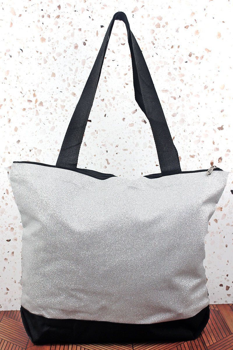 Silver Glitter NGIL Canvas Backpack