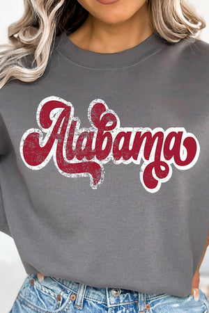 Distressed Alabama Script Heavy-weight Crew Sweatshirt - Wholesale Accessory Market