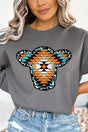 Aztec Cow Portrait Heavy-weight Crew Sweatshirt - Wholesale Accessory Market