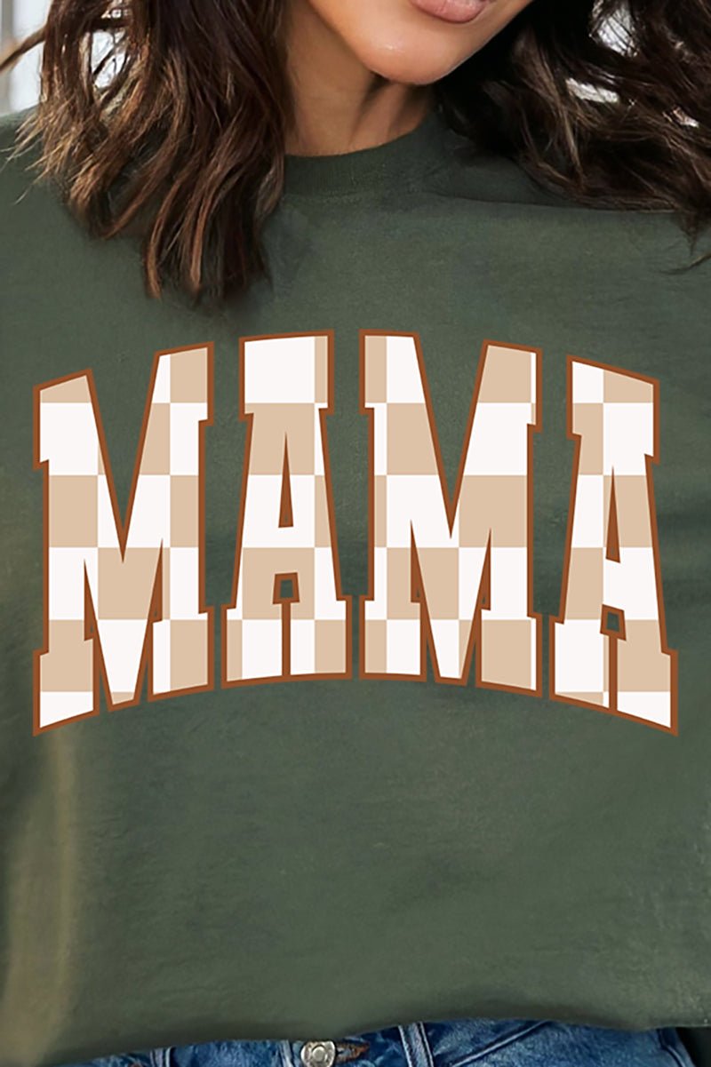 Checkerboard Mama Heavy-weight Crew Sweatshirt - Wholesale Accessory Market