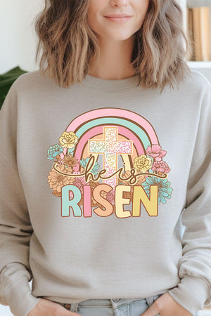 Cheetah Cross He Is Risen Heavy-weight Crew Sweatshirt - Wholesale Accessory Market