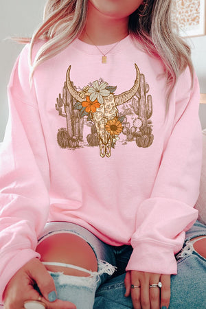 Desert Leopard Skull Heavy-weight Crew Sweatshirt - Wholesale Accessory Market