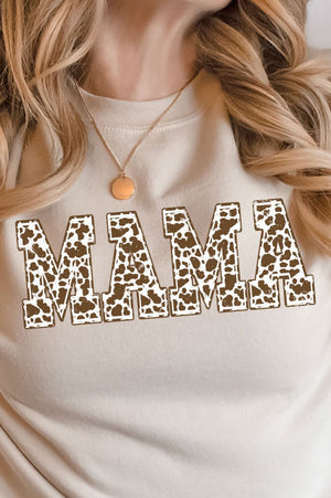 Distressed Brown Cow Mama Heavy-weight Crew Sweatshirt - Wholesale Accessory Market