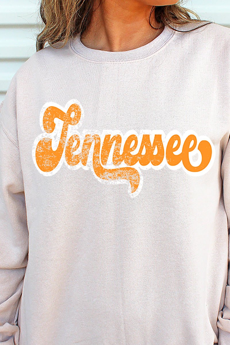 Distressed Tennessee Script Heavy-weight Crew Sweatshirt - Wholesale Accessory Market