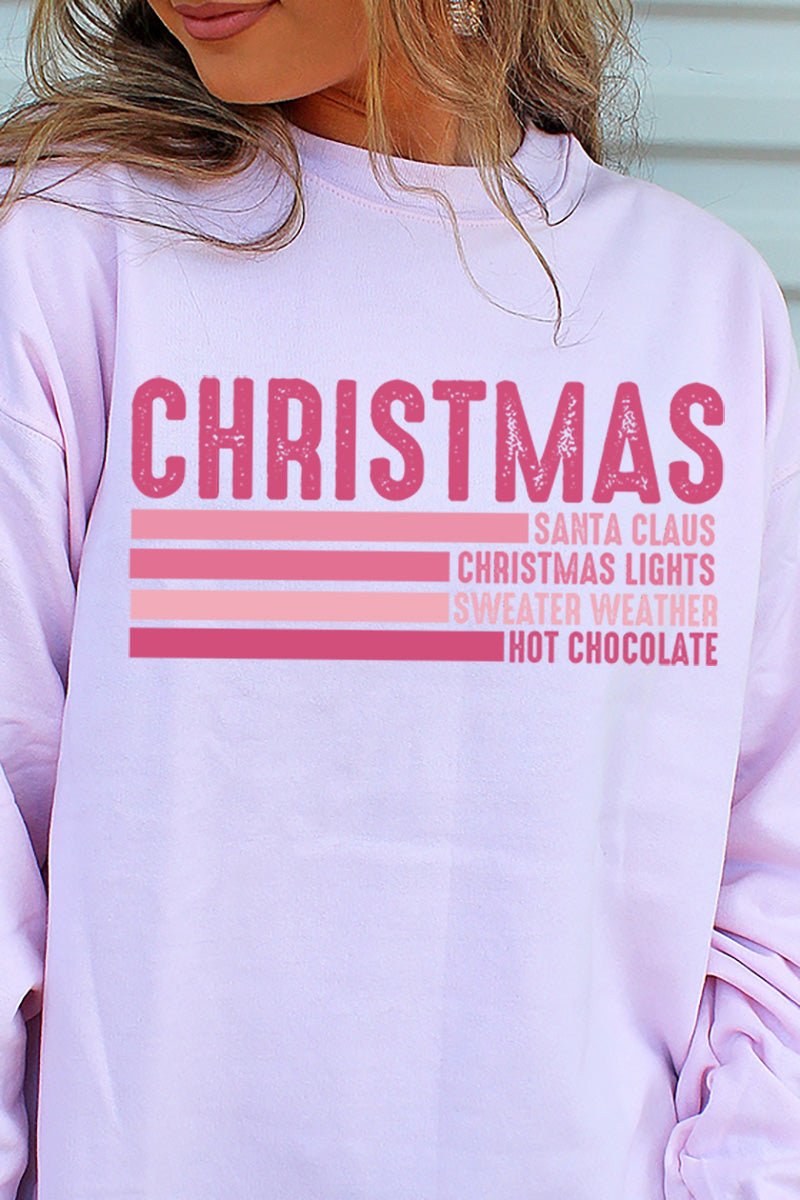 Pink Christmas List Heavy-weight Crew Sweatshirt - Wholesale Accessory Market