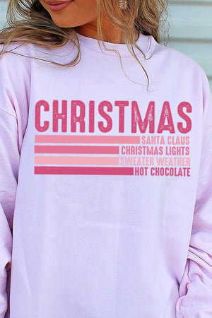 Pink Christmas List Heavy-weight Crew Sweatshirt - Wholesale Accessory Market