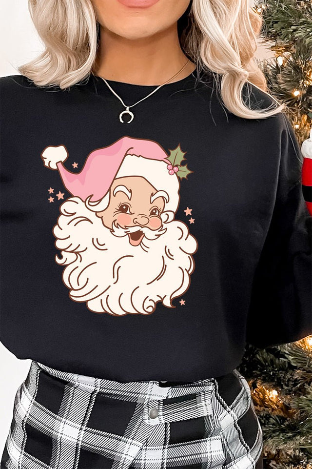 Pink Santa Heavy-weight Crew Sweatshirt - Wholesale Accessory Market