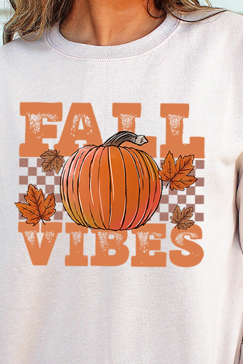 Pumpkin Fall Vibes Heavy-weight Crew Sweatshirt - Wholesale Accessory Market