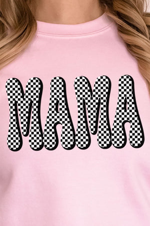 Retro Checkered Mama Heavy-weight Crew Sweatshirt - Wholesale Accessory Market