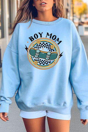 Skater Check Boy Mom Heavy-weight Crew Sweatshirt - Wholesale Accessory Market