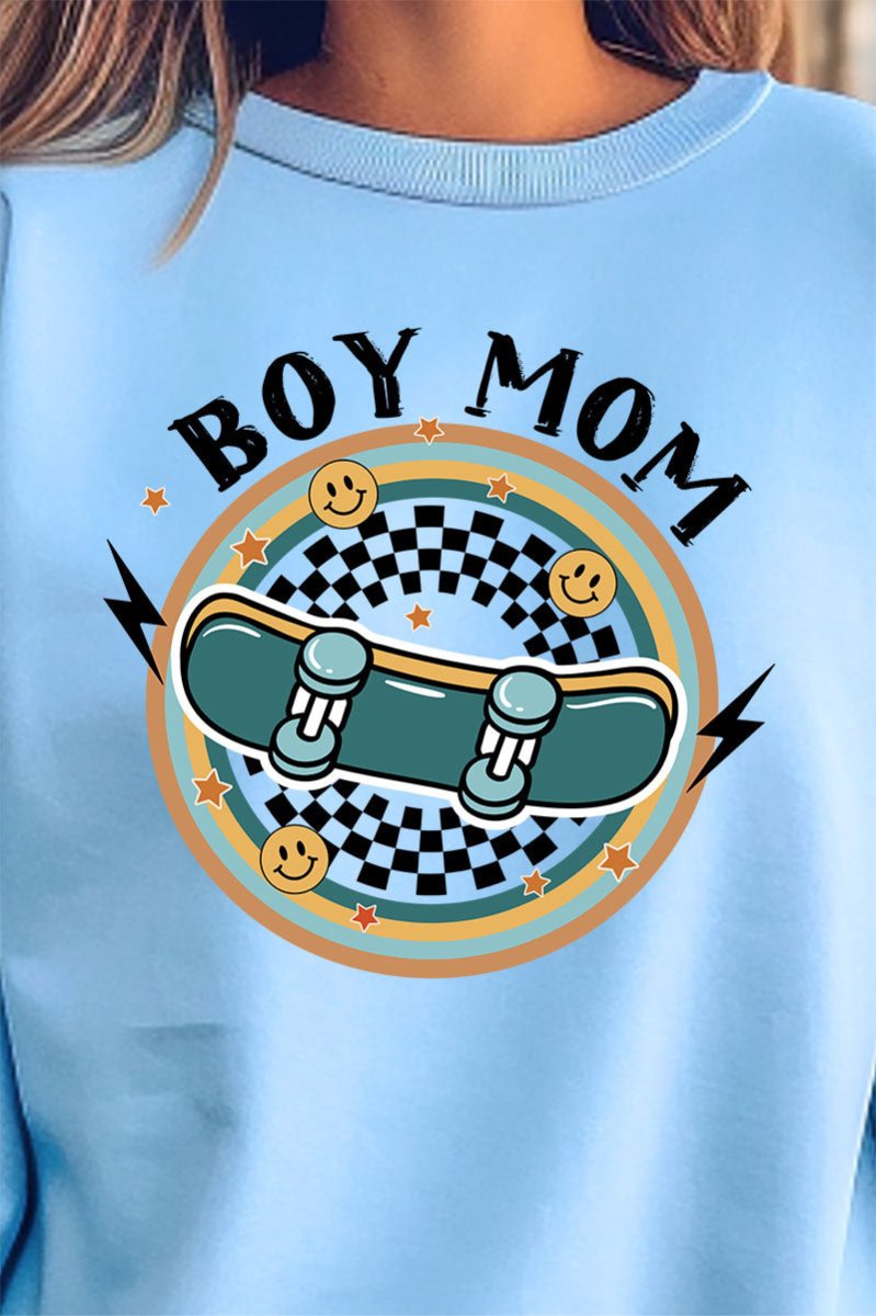 Skater Check Boy Mom Heavy-weight Crew Sweatshirt - Wholesale Accessory Market