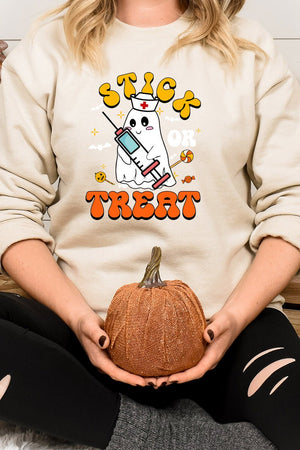 Stick Or Treat Heavy-weight Crew Sweatshirt - Wholesale Accessory Market