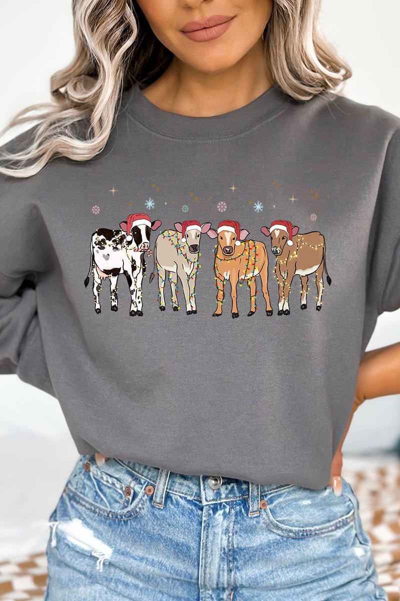 Farm Animals Country Christmas Heavy-weight Crew Sweatshirt - Wholesale Accessory Market