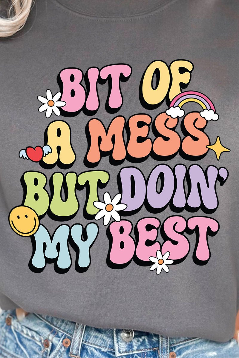 Bit Of A Mess Heavy-weight Crew Sweatshirt - Wholesale Accessory Market