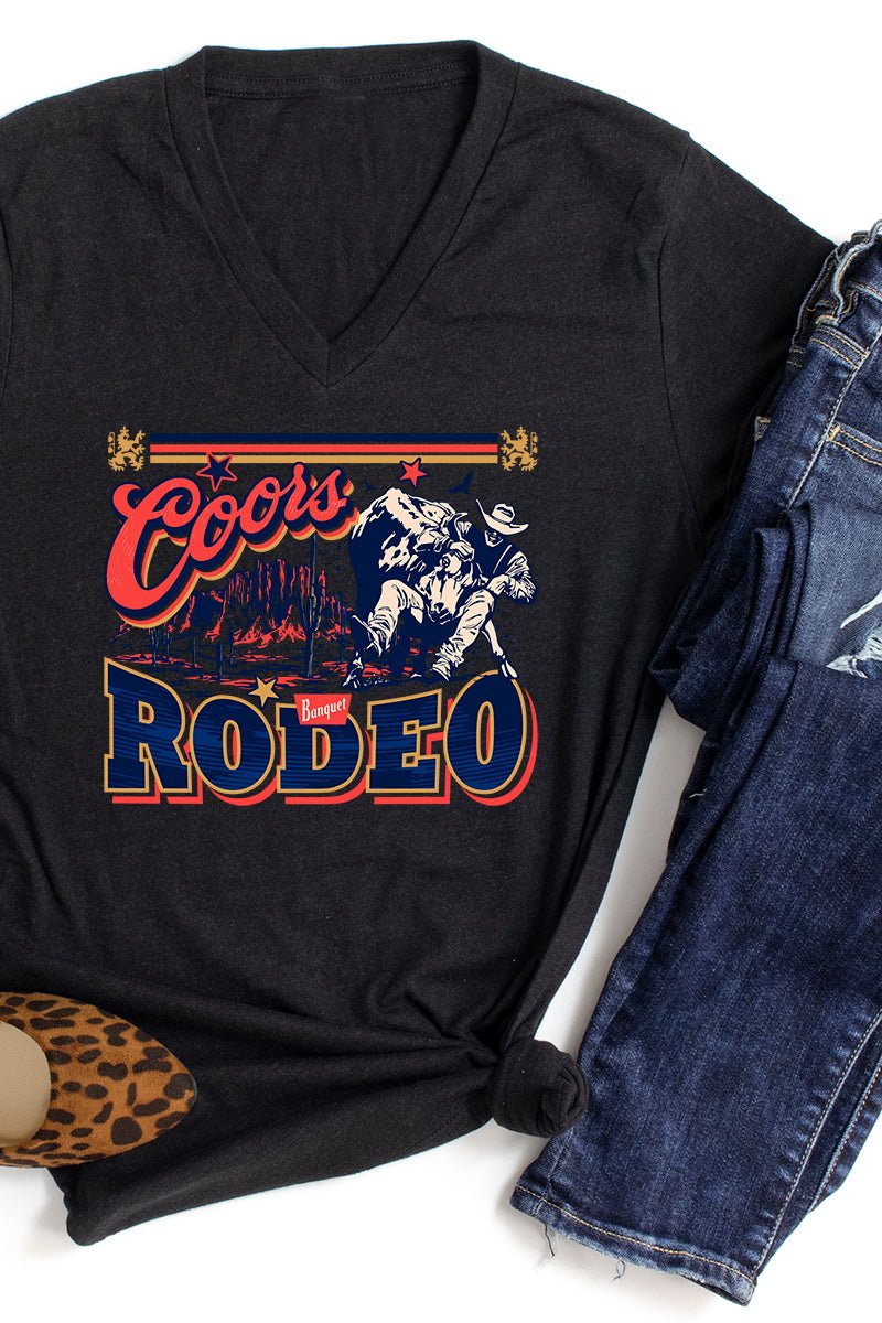 Bull Rider Coors Rodeo Unisex Poly-Rich Blend V-Neck Tee - Wholesale Accessory Market